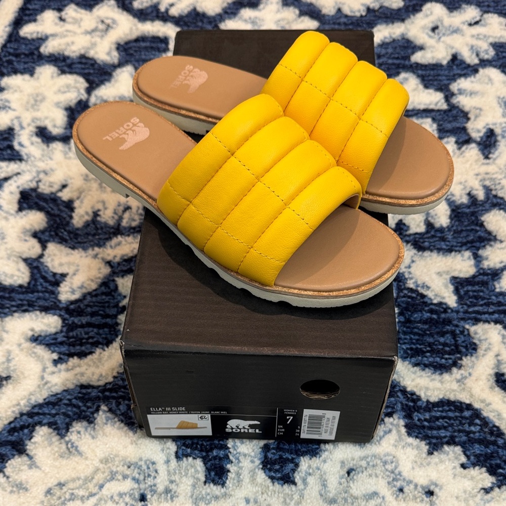 Sorel Ella Yellow Slide Sandals